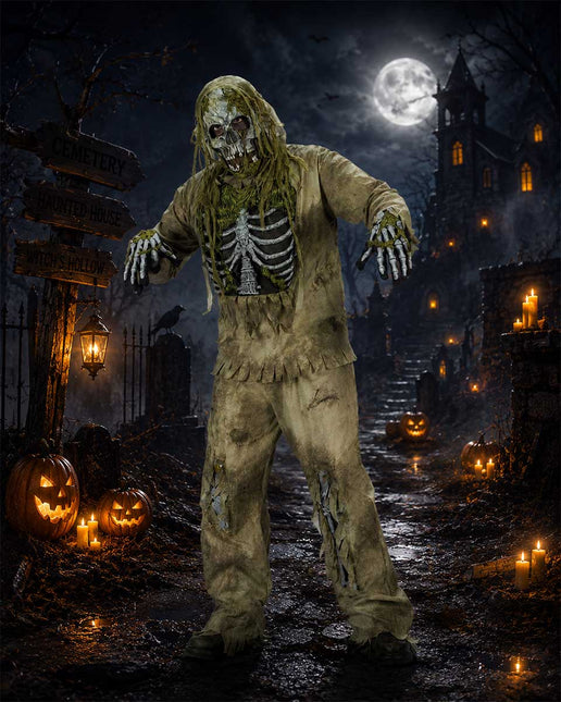 PartyXplosion Skelet Zombie Kostuum Heren