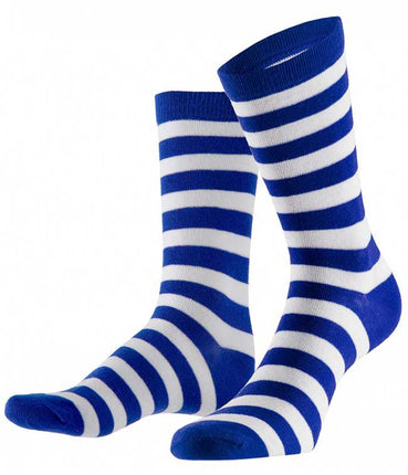 PartyXplosion Sokken gestreept blauw wit maat 36-41