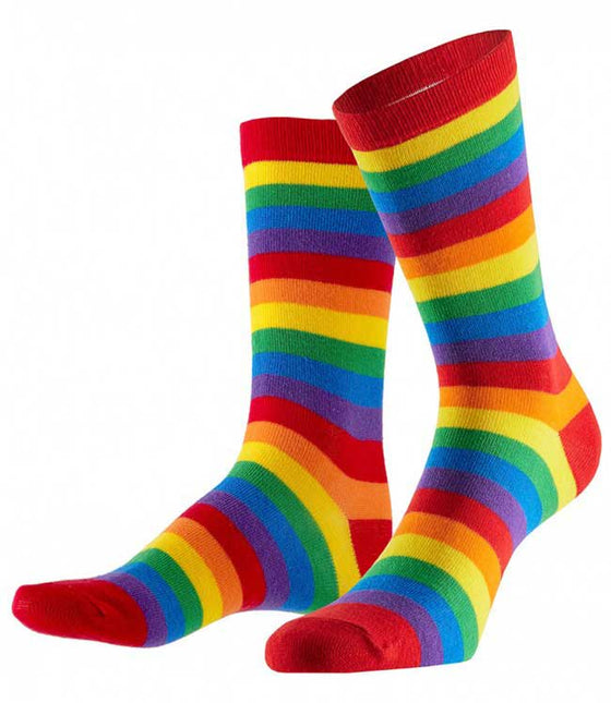 PartyXplosion Sokken gestreept regenboog maat 36-41