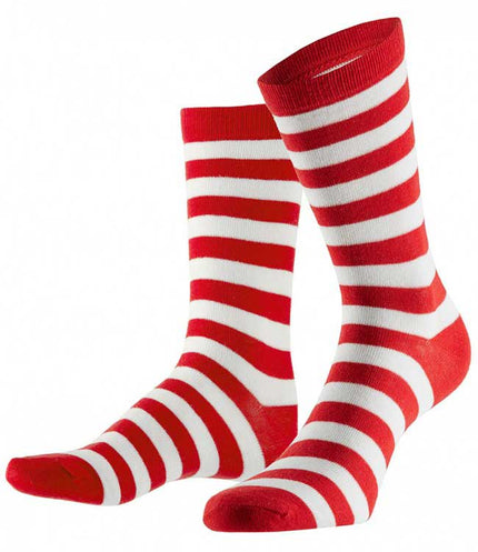 PartyXplosion Sokken gestreept rood wit maat 36-41