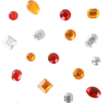 PartyXplosion Stenen Rood Wit Geel 200 gram