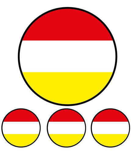 PartyXplosion Strijkapplicatie 4 stuks Oeteldonk circels mix