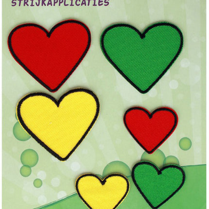 PartyXplosion Strijkapplicatie 6 stuks Limburg hartjes mix