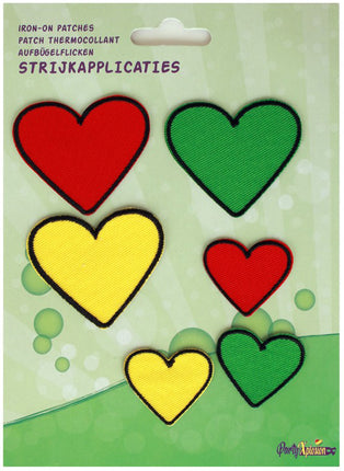 PartyXplosion Strijkapplicatie 6 stuks Limburg hartjes mix