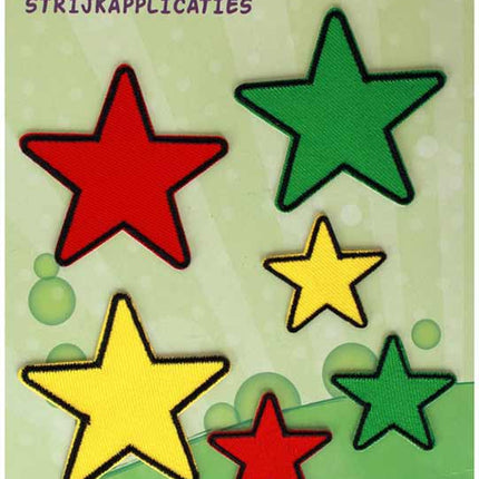 PartyXplosion Strijkapplicatie 6 stuks Limburg sterren mix