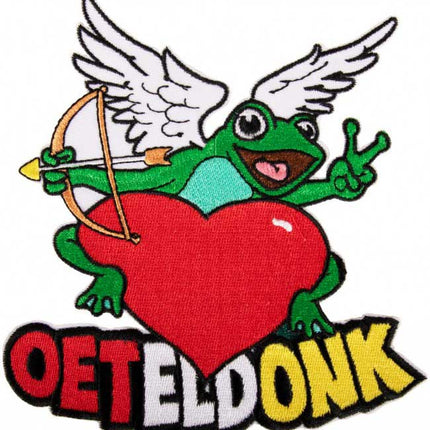 PartyXplosion Strijkapplicatie Kikker Engel met Hart Oeteldonk