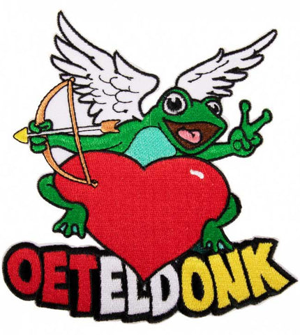 PartyXplosion Strijkapplicatie Kikker Engel met Hart Oeteldonk