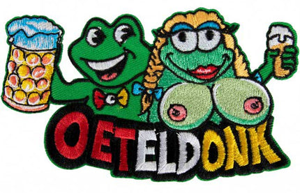 PartyXplosion Strijkapplicatie Oeteldonk Kikkerpaartje 12 x 7 cm