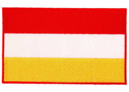PartyXplosion Strijkapplicatie vlag Oeteldonk rood wit geel 12 x 7 cm