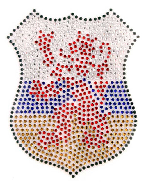 PartyXplosion Strijkapplicatie Wapen van Limburg strass 8 x 10 cm