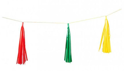 PartyXplosion Tassel Guirlande Rood Geel Groen 6 meter
