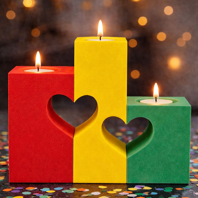 PartyXplosion Theelichthouder Set Limburg met Hartjes