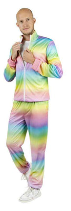 PartyXplosion Trainingspak Regenboog Pastel Heren