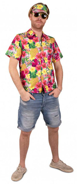 PartyXplosion Tropicana blouse met zonneklep roze