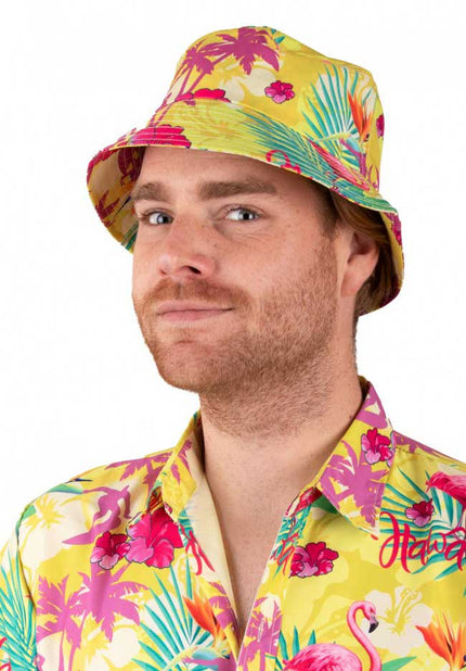 PartyXplosion Tropicana Vissershoedje geel