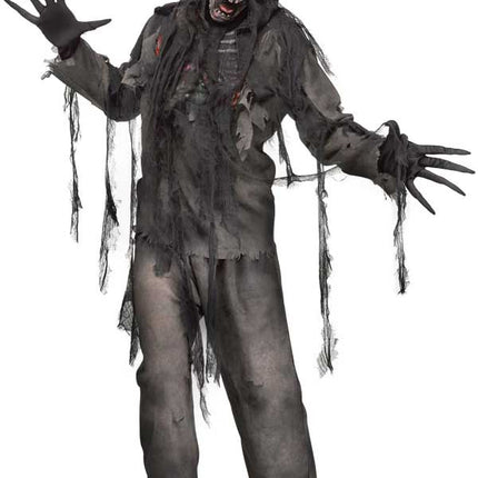 PartyXplosion Verbrande Zombie Kostuum Heren – Compleet Halloween Kostuum