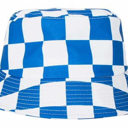 PartyXplosion Vissershoedje  Blauw Wit Geblokt