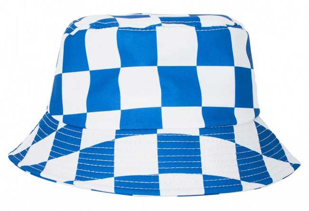 PartyXplosion Vissershoedje  Blauw Wit Geblokt