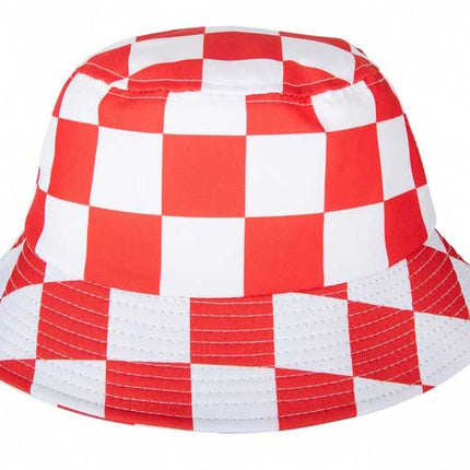 PartyXplosion Vissershoedje  Rood Wit Geblokt