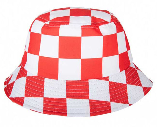 PartyXplosion Vissershoedje  Rood Wit Geblokt