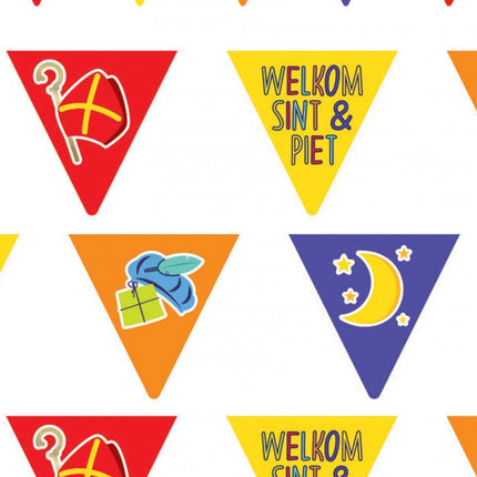 PartyXplosion Vlaggenlijn papier Welkom Sint en Piet