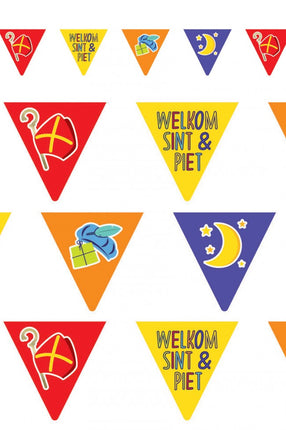 PartyXplosion Vlaggenlijn papier Welkom Sint en Piet