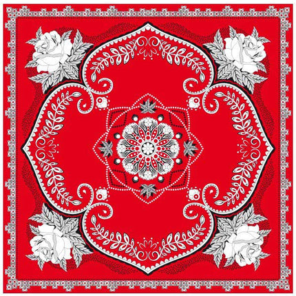 PartyXplosion Zakdoek Rood Met Bloemen Motief