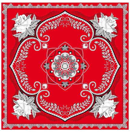 PartyXplosion Zakdoek Rood Met Bloemen Motief