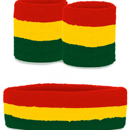 PartyXplosion Zweetbandjes set Limburg rood geel groen