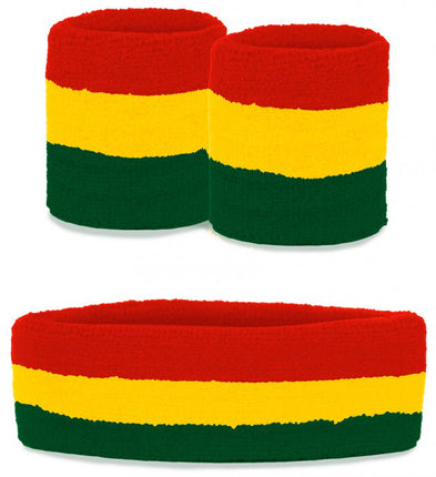 PartyXplosion Zweetbandjes set Limburg rood geel groen