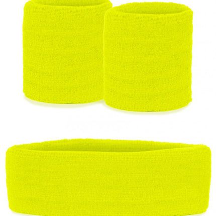PartyXplosion Zweetbandjes set neon geel