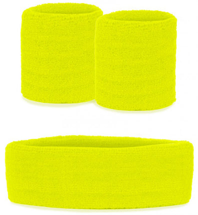 PartyXplosion Zweetbandjes set neon geel