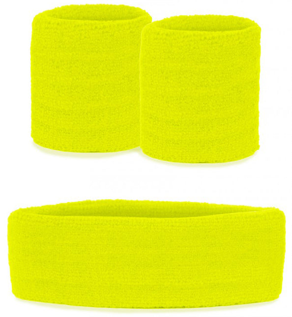 PartyXplosion Zweetbandjes set neon geel
