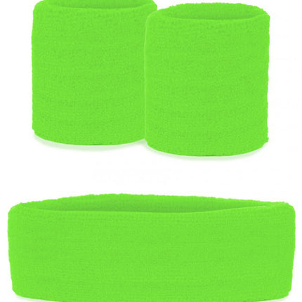PartyXplosion Zweetbandjes set neon groen