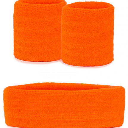 PartyXplosion Zweetbandjes set neon oranje