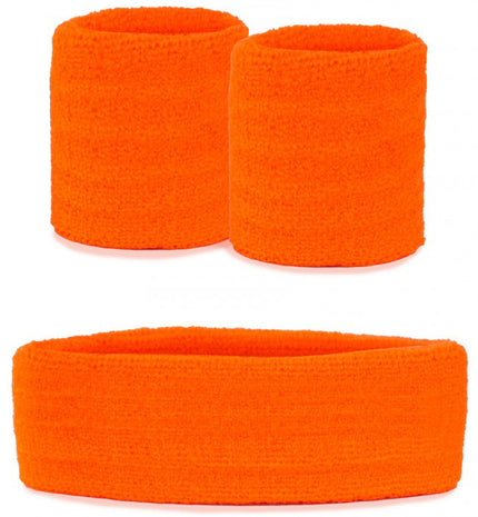 PartyXplosion Zweetbandjes set neon oranje