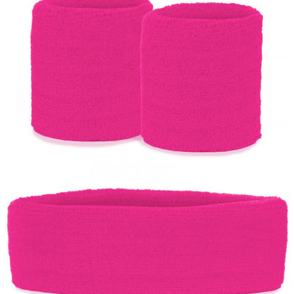 PartyXplosion Zweetbandjes set neon roze