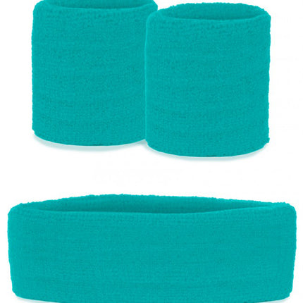 PartyXplosion Zweetbandjes set turquoise
