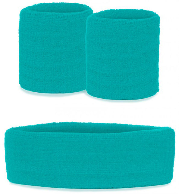 PartyXplosion Zweetbandjes set turquoise