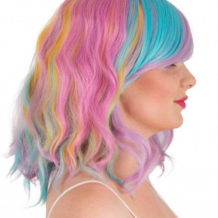 PXP Professional Colours Pruik Alicia Wave Pastel Kleuren met Pony