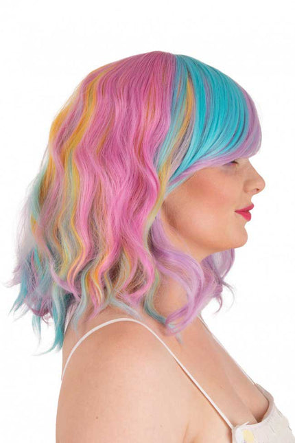 PXP Professional Colours Pruik Alicia Wave Pastel Kleuren met Pony