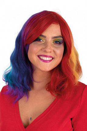 PXP Professional Colours Pruik Alicia Wave Regenboog Met Pony