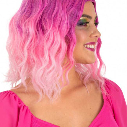 PXP Professional Colours Pruik Alicia Wave Roze naar Wit
