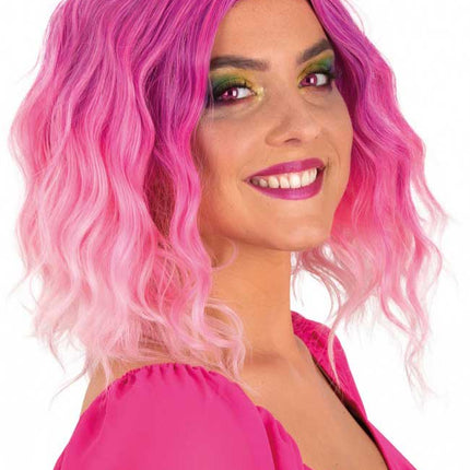 PXP Professional Colours Pruik Alicia Wave Roze naar Wit