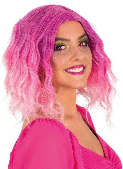 PXP Professional Colours Pruik Alicia Wave Roze naar Wit