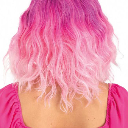 PXP Professional Colours Pruik Alicia Wave Roze naar Wit