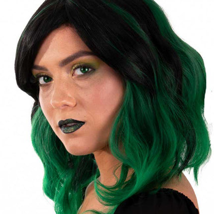 PXP Professional Colours Pruik Alicia Wave Zwart Groen