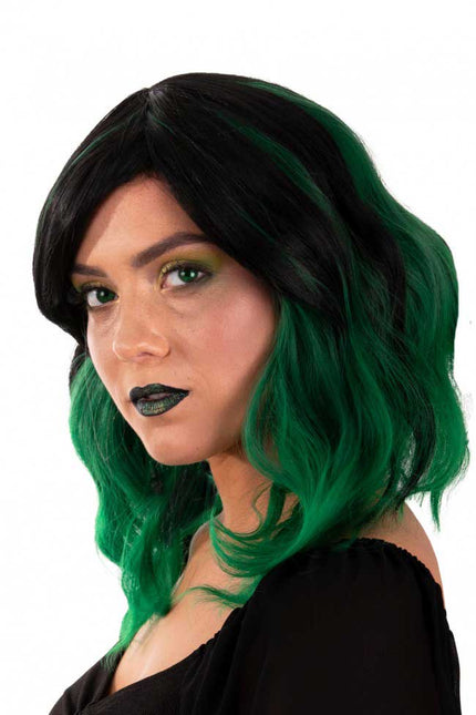 PXP Professional Colours Pruik Alicia Wave Zwart Groen