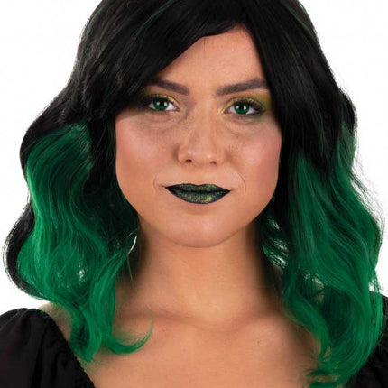PXP Professional Colours Pruik Alicia Wave Zwart Groen