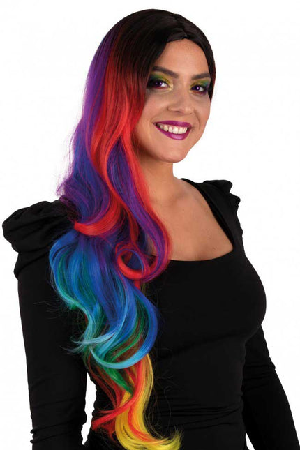PXP Professional Colours Pruik Selena Regenboog All Over